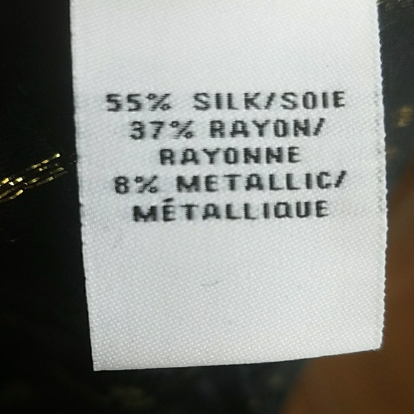 DVF DELICATE BLACK+GOLD V NECK TOP 6 - Picture 7 of 8